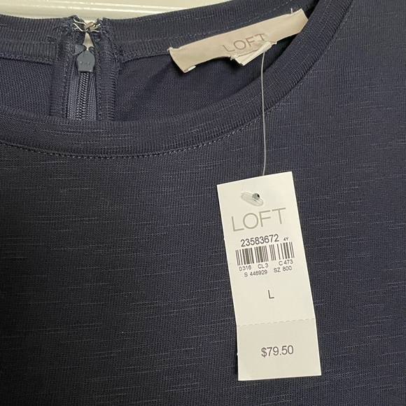 LOFT Embroidered / Lace-Style Bell Sleeve Midi Dress - Picture 3 of 4